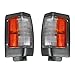 Black Parking Corner Side Marker Signal Light Lamp Pair Set for 90-97 D21 Pickup