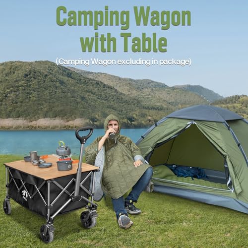 Night Cat Table Top for Wagon: Foldable Wagon Table Top Aluminum Alloy Heavy Duty for Camping Picnic 34\"x20\"