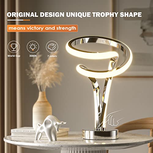Airnasa Modern Spiral Rgb Table Lamp, Touch Dimmable Led Nightstand Lamp, 10 Light Modes Bedroom Lamp, Unique Lamps For Home Decor Living Room Bedroom Office, Cool Lamps For Ideal Gift #TOP1