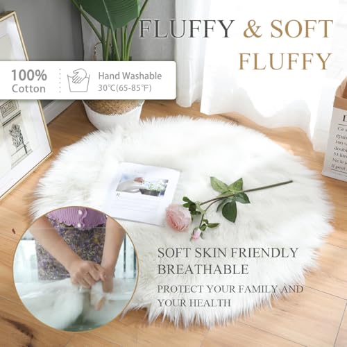 2Pack 12 Inches Mini Faux Fur Rug miniatura 2