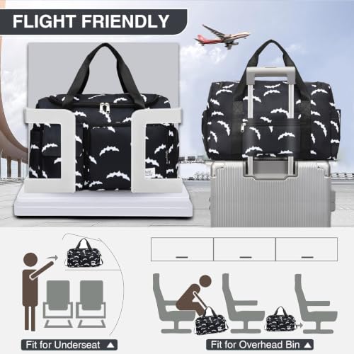Image of Small Gym Bag for Women, Travel Duffle Bag Carry On Weekender Bag with Shoe Compartment