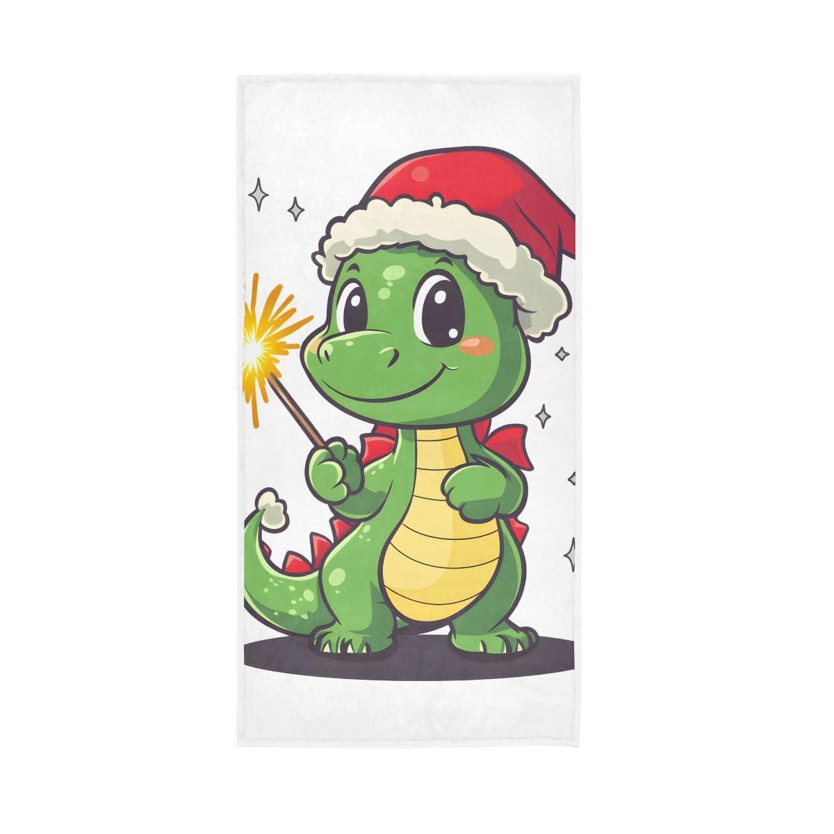 HUYGD Cute Dragon with Christmas Hat Hand Towel, Hand Towels Bathroom 15 x 30 Inches, Bathroom Towel