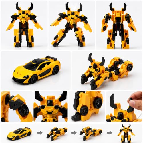 Generic Transforming Robot Toy, Yellow and Black, 2-in-1 Car to Robot - Image 4