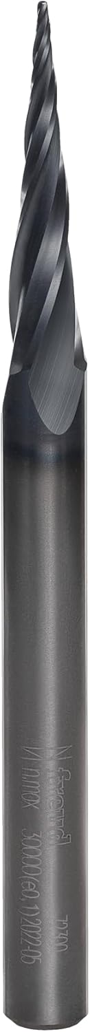 Freud 72-300: 6.2° x 1/32" Tapered Ball Tip Solid Carbide, 1/4" Shank