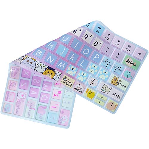 Keyboard Cover Skin For Apple Wireless Imac Magic Keyboard Mla22Ll/ A (Model: A1644), Silicone Skin Protector With Pattern & Big Letter Design, Us Layout, Cute Cat #TOP5