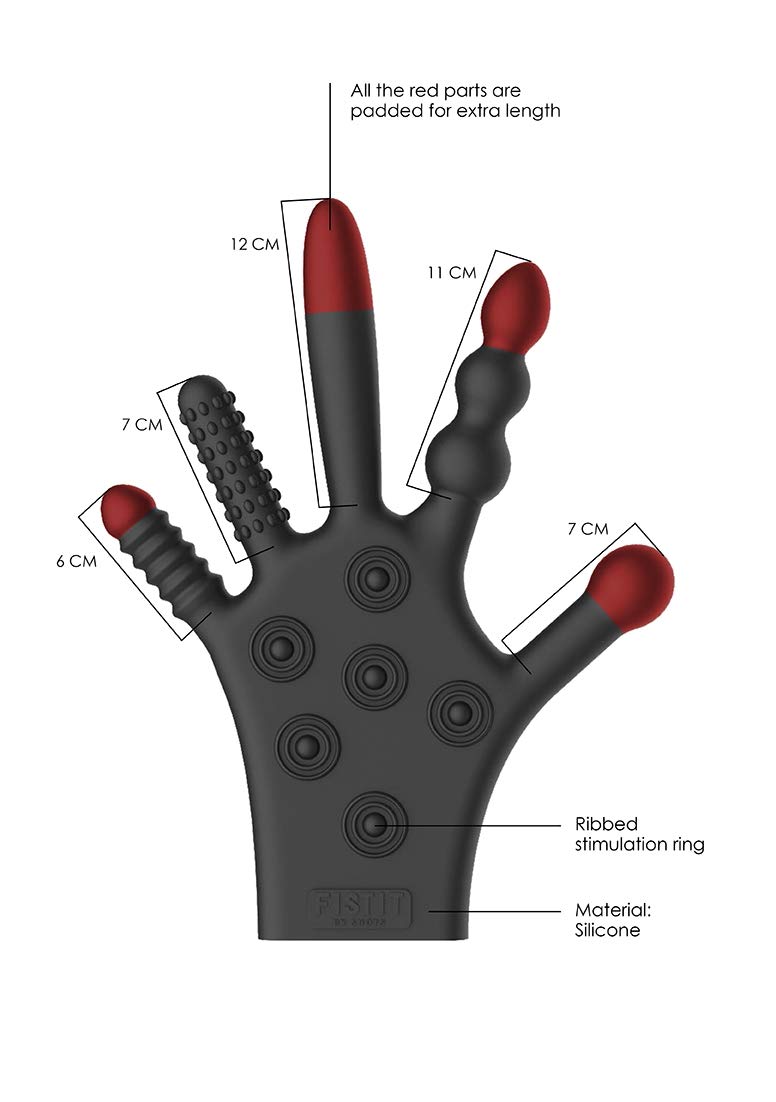 FISTIT Silicone Stimulation Glove - Black 230 g
