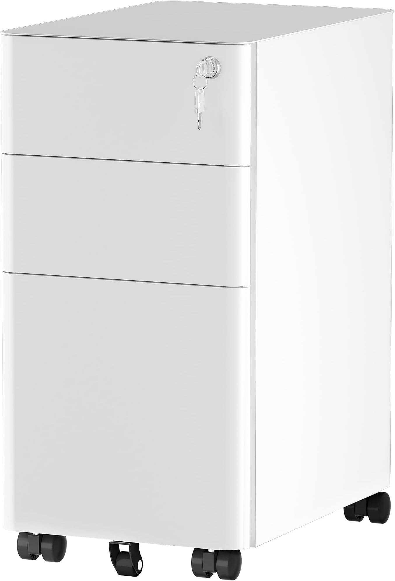 YITAHOME 3-Drawers Filing Cabinet Lockable, Home Office Mobile File Cabinets ...