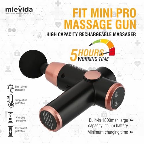 Mievida Fit Mini Pro Portable Electric Body Massage Gun | Dill tissue tissue bump for whole body pain and stress relief Mievida Fit Mini Pro Portable Electric Body Massage Gun | Dill tissue tissue bump for whole body pain and stress relief