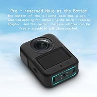 Vista 5 de Juego de protectores de cámara de acción compatible con DJI Osmo 360, protector de pantalla de vidrio templado Osmo 360, funda de silicona, tapa