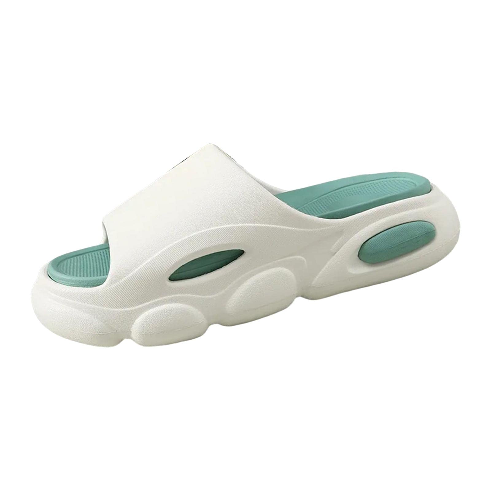 EVA Slippers Open Toe Sandals Home Bathing Women Men Bathroom Thick Platform White 39 to 40-image-48