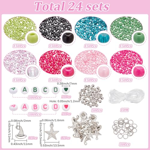 Kit para Hacer Pulseras con 1945 abalorios acrílicos de letras y dijes mágicos de cuentos 3