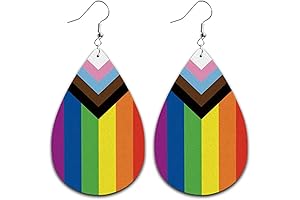 Show Your Pride with Vibrant Rainbow Leather Dangle Earrings