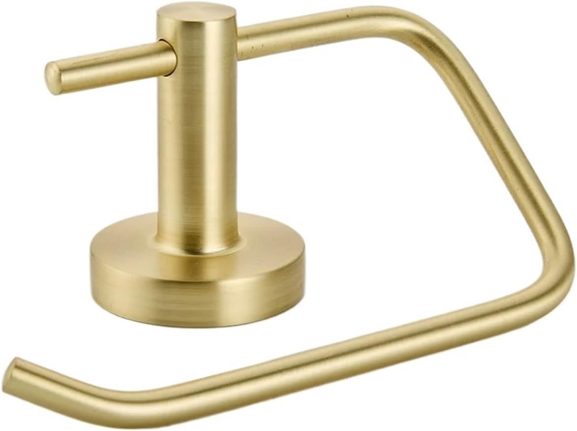 Brushed Gold Wall Mount Shelf Toilet Bath Hardware - Paper Holder Towel Bar Rack Robe Hook Hanger Bathroom Storage Accessories(Towel Ring)