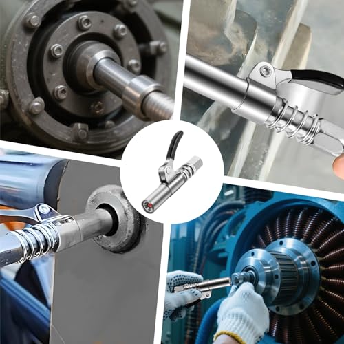 Nevoluxer Fettpressendüse mit 30 cm Schlauch – Hochdruck-Fettpressenanschluss für Schmiernippel, Passend für alle gängigen Fettpressen, Robuste Stahlkonstruktion