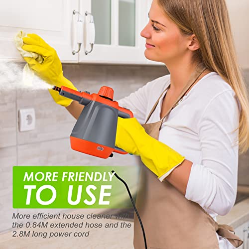 Limpiador-a-Vapor-de-Mano-1200W-Vaporeta-de-Limpieza-Hogar-con-Tanque-de-450ml-y-9-Accesorios-Vaporeta-de-Mano-de-Alta-Presion-para-Hogar-Cocina-Bano-Alfombras-Ropa-Cortinas