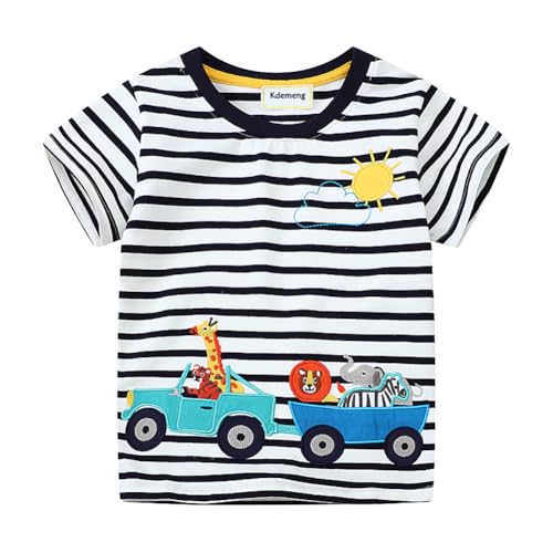 Toddler Boys Tees Cotton Crewneck Short Sleeve Summer Top Clothes T-Shirt for Kids 2-8Years