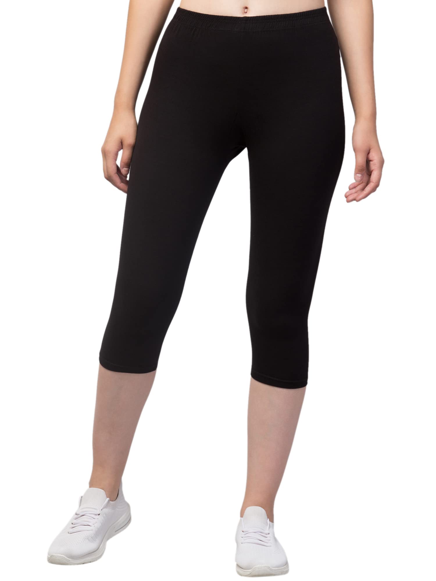 Stretchable Cotton Capri Legging for Women - Suitable for Formal wear & Casual wear | High-End Elastic Makes. The Leggings Squat Proof and Durable for Travel, Yoga-image-15