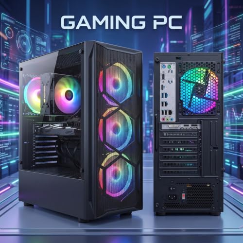 Image of STGAubron Gaming PC Desktop,Core I7-8700,RTX 2060 6G,16GB DDR4,512G SSD | Gaming Computer Tower for Streaming,Video Editing,Home,School,I7 up to 4.6GHz,ARGB Fan,WiFi 6,BT 5.2,4K DP,HDMI,Win11 Home