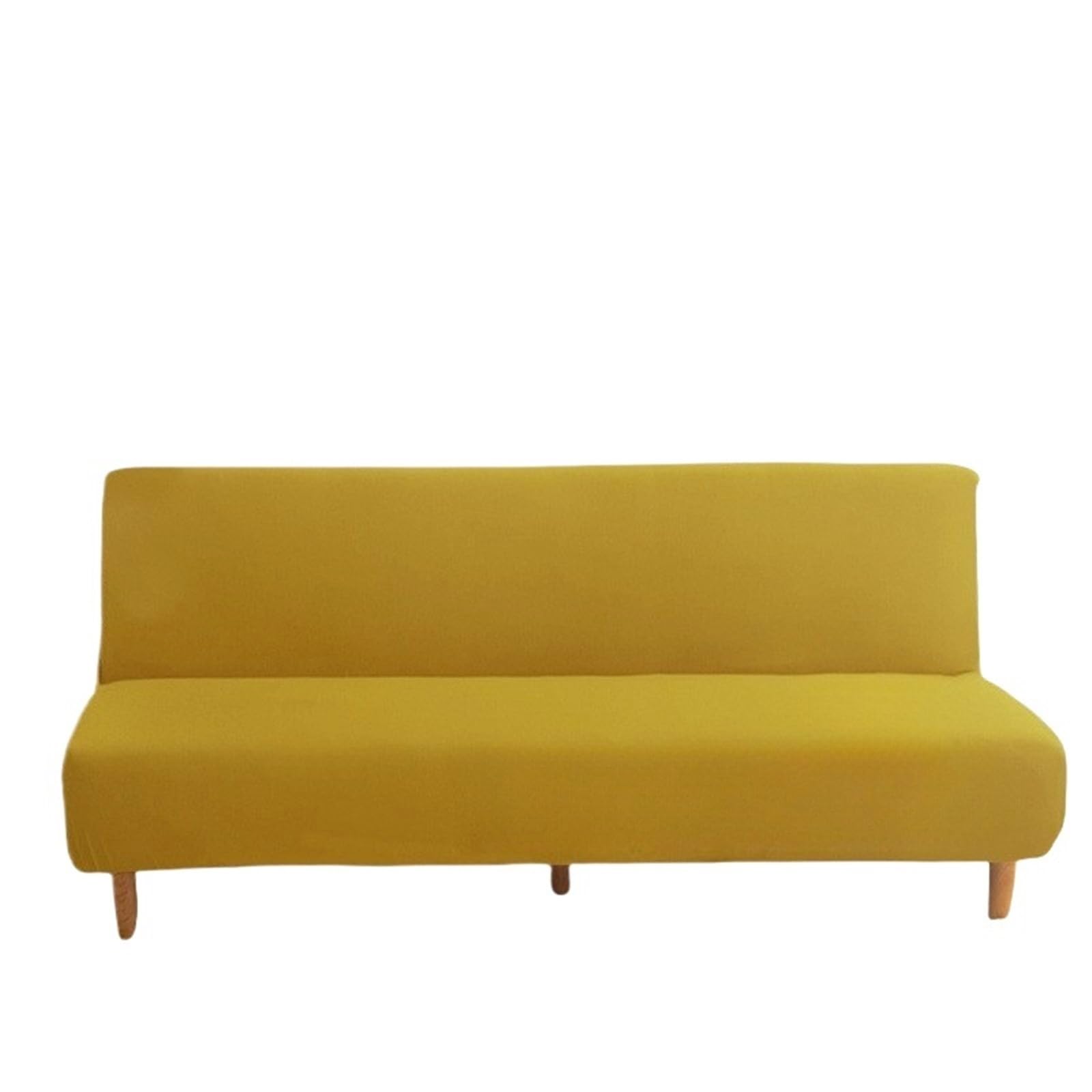 Funda Elástica For Sofá Cama Tipo Futón para Sofá | For Sofá Sin Brazos Fundas Protectoras De Muebles Lavables A Máquina Antideslizantes De Spandex(Yellow,L)