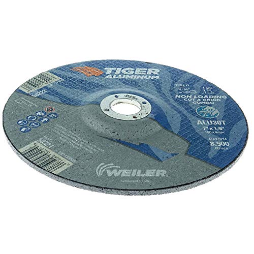 Image of Weiler 58233 9 x 1 /4 Tiger Aluminum Type 27 Grinding Wheel ALU24R 7 /8 A.H (Pack of 10)