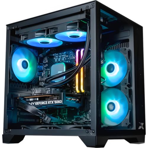 FlowUP PC Gamer - Ordinateur Gaming • Intel Core i5-12400F • NVIDIA GeForce RTX 5060 8 GB • 16 Go RAM DDR4 RGB • SSD NVMe 500 GO • WiFi • Watercooling • Windows 11 Pro • Compatible Contrôle Parental