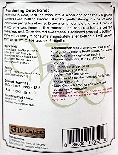 Vintner's Best Black Cherry Fruit Wine Base-128 Oz. Jug #TOP2