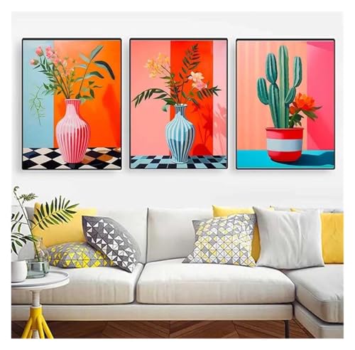 Cuadro de cactus elegante en lienzo artístico para decoración del hogar 3