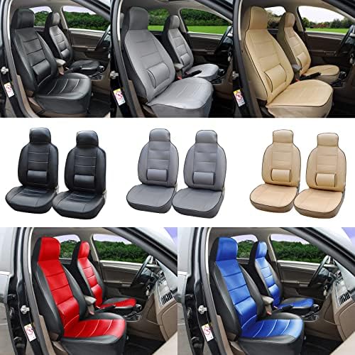 ProTech 115303 Tan - Leather Like 2 Front Car Seat Covers for Impreza WRX Legacy Forester Crosstrek Crosstrek Hybrid Outback 2020 2019 2018-2007