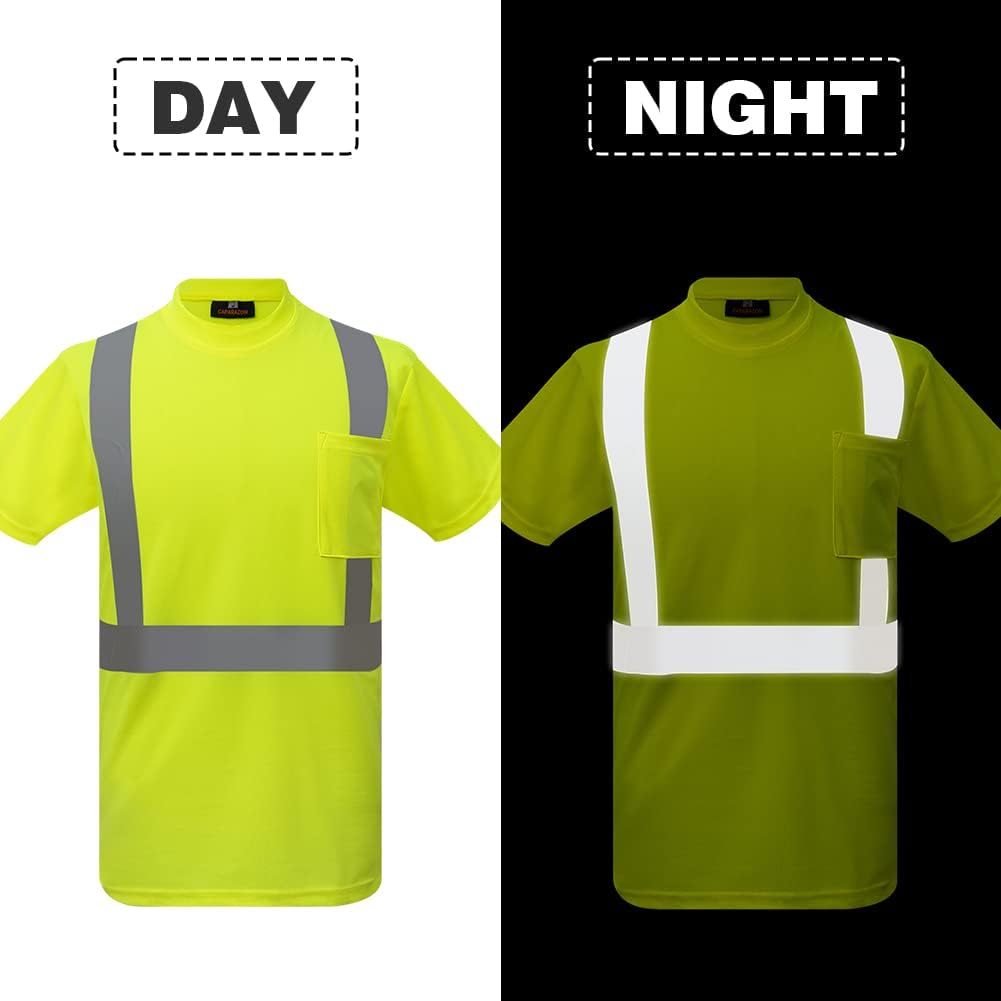 caparazon High-Visibility Safety Shirt, ANSI/ISEA Class 2 Reflective T-Shirt - Image 3