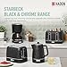Haden Starbeck 1.7 Liter Stainless Steel Electric Water Kettle, Black & Chrome