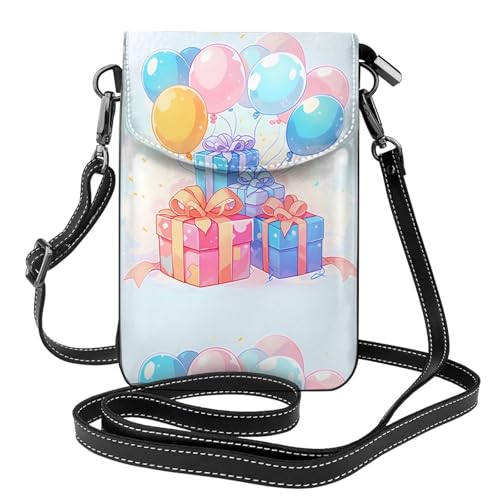 Sac à main pour téléphone portable en cuir avec motif ballon pour femme