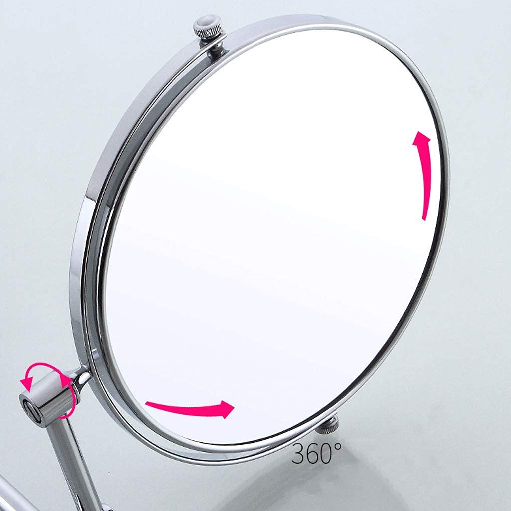 Espejo de Pared Espejo de baño Espejo de maquillaje Espejo de maquillaje de pared de doble cara Tocador de maquillaje de baño de afeitado con 3 aumentos giratorio Acabado dorado (8 pulgadas) (# 2 20 c