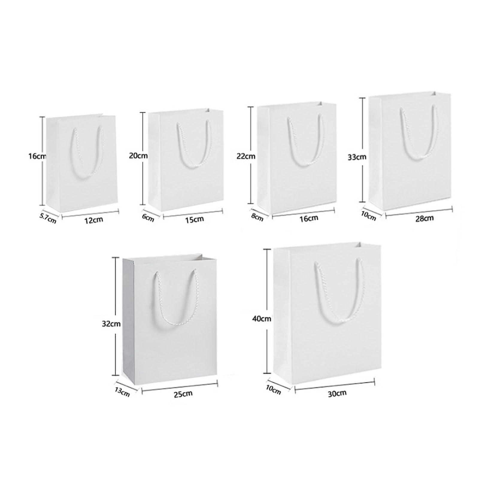 20er-Pack robuste Tragetaschen aus weißem Karton for Bekleidungsverpackungen, Brillen und Kosmetiktaschen mit Baumwollseilgriff(25 * 13 * 32cm)