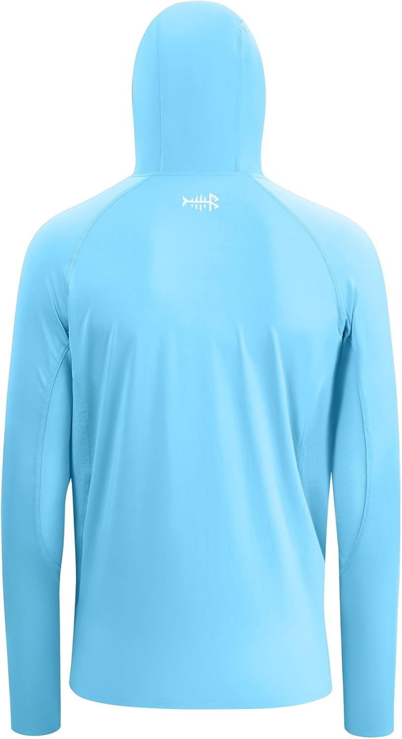 BASSDASH UPF 50+ Men’s Long Sleeve Fishing Shirt with Mask UV Neck Gaiter Hoodie