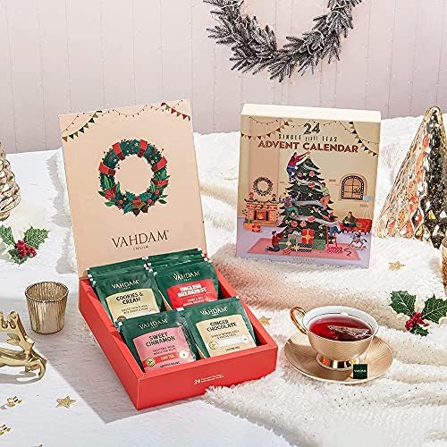 VAHDAM Christmas Tea Bags Gift Set | Limited Edition – 24 Unique Flavors | Luxury Holiday Tea Gift Box | Christmas Tea Present for Women, Men & Adults — view 6