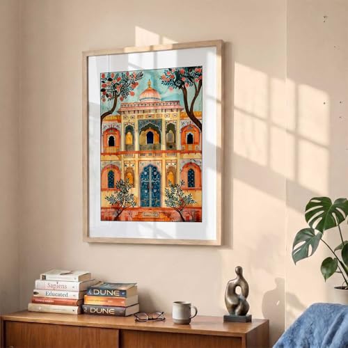 Image of kotart Madhubani Art Wall Painting Traditional Home Decoration With Frame For Living Room Bed Room Hotel Wall Decor Digital Reprint (14X20 inch)