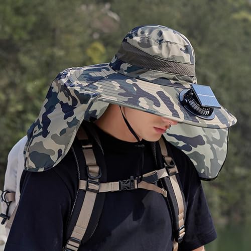 Chapeau avec ventilateurs à énergie solaire pour bloquer la chaleur intense - 3