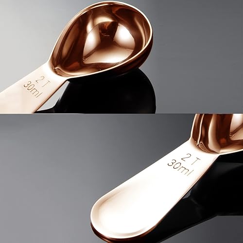 Miniatura 12 de Cuchara de café dorada de 2 cucharadas y 1 cucharada de café medidora de acero inoxidable para café molido, cuchara de mango corto, para té, azúcar