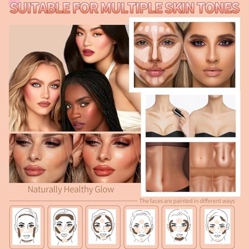 Cream Contour Sticks,Contour & Highlighter & Blush Makeup Set 3PCS Blusher Bronzer Highlighting Sticks for cheek,Natural Weightless Buildable Shimmer Pearl Highlighter Makeup Long-lasing - Image 5