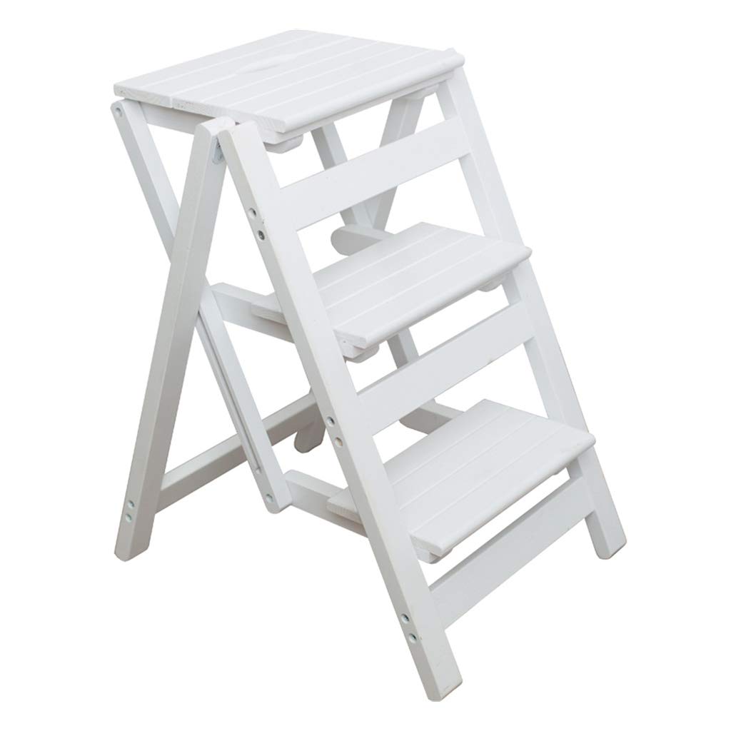 Échelle à 3 marches pliable blanche de 66 cm supportant max 200 kg pour cuisine