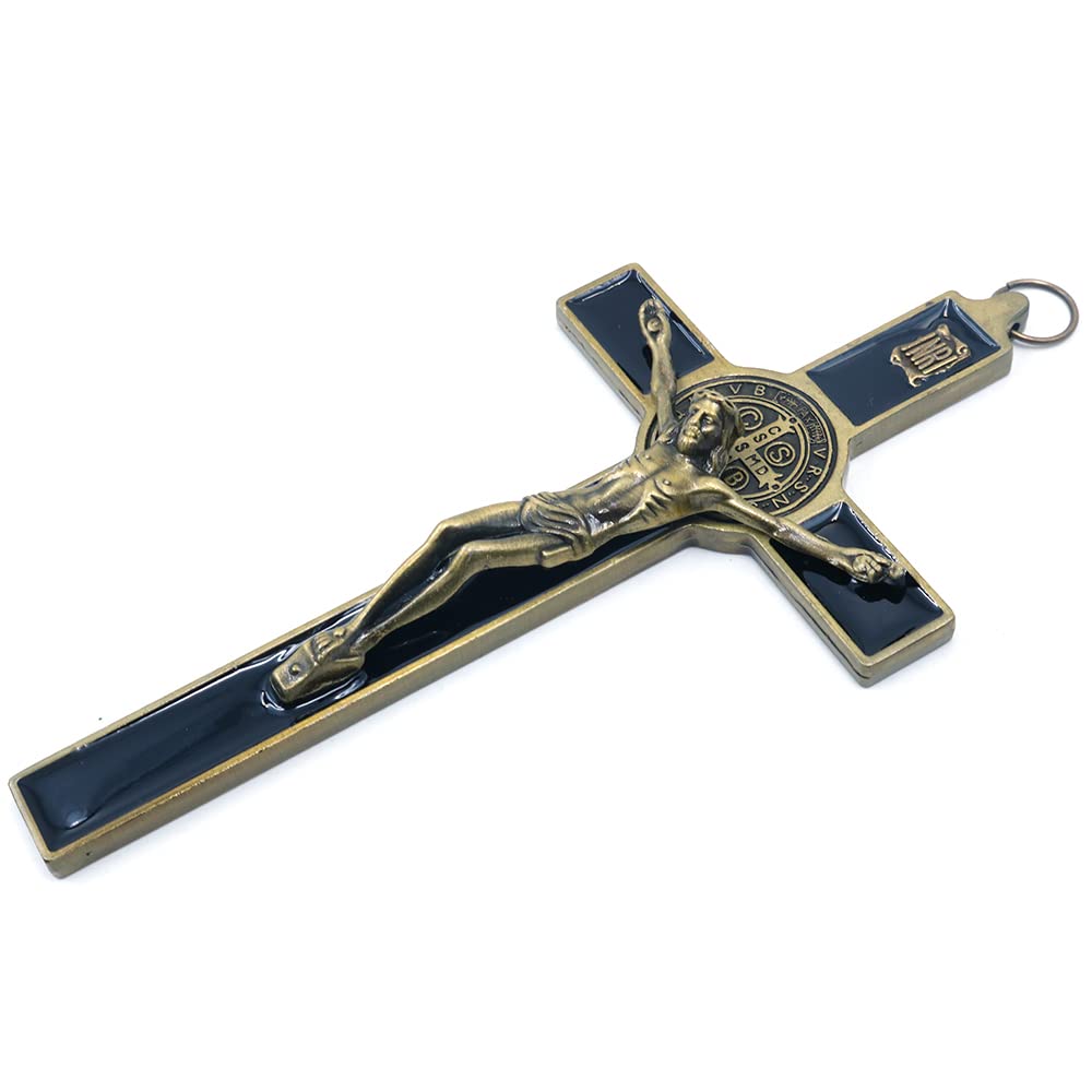CENPEK Crucifix Jésus Christ Croix Statue Figurine Bronze antique pour Voiture Maison Chapelle