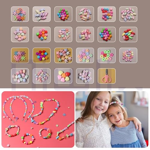 Image of Niwlix Bracelet Making Kit, Colorful Jewellery Making Kit for Kids DIY Bead Set Making, Toys for Girls Age 6-12 Years Old Gifts for Girls
