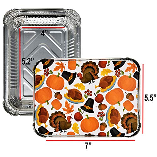 Gift-Boutique-36-Thanksgiving-Tin-Foil-Containers-with-Lid-Covers-For-Cookies-in-2-Harvest-Designs-Autumn-Aluminum-Disposable-Food-Storage-Pans-for-Fall-Treat-Goodies-Party-Leftover-5W-X-7L-X-15 Gift Boutique 36 Thanksgiving Tin Foil Containers with Lid Covers For Cookies in 2 Harvest Designs Autumn Aluminum Disposable Food Storage Pans for Fall Treat Goodies Party Leftover 5W X 7L X 15