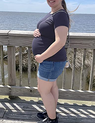 Maternity Shirts Maternity Tops For Pregnant Women Maternity Shirt Maternity Clothes Summer Blue Maternity Shirt (Navy M) #TOP1