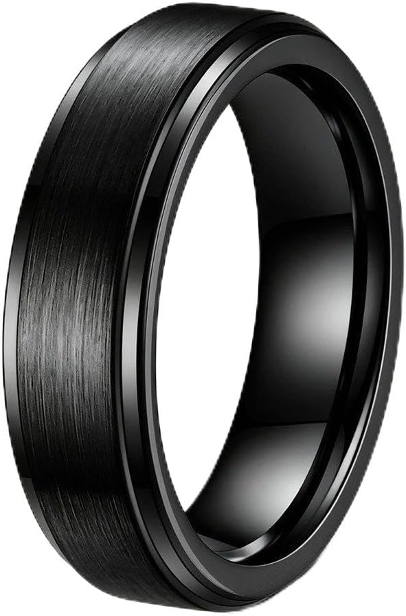 6mm Stainless Steel Wedding Band for Men, Sizes 6-12