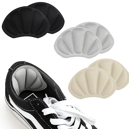 Zuroki Almohadillas de talón, 6 plantillas de gel para zapatos, protección antiburbujas, plantillas antideslizantes para zapatos y botas demasiado grandes