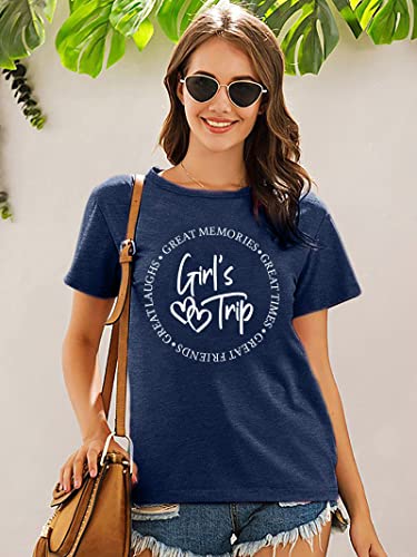 Image of Girls Trip Shirts for Women 2026 Girl Vacation Weekend Matching Tshirts Summer Vacay Mode Graphic Tees