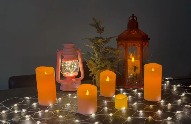 Image of Flameless Candles with Remote and Timer - Pack of 4 Real Wax LED Battery Operated Flickering Pink Candle Pillars for Valentine's Day, Wedding, Holiday & Home Decor