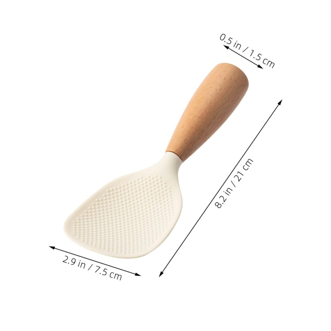 Cabilock Nonstick Rice Paddle Spoon with Handle Heat Resistant Rice Scooper for Kitchen Use Standing Design for and Use Safe Cooking Tool for Rice and More