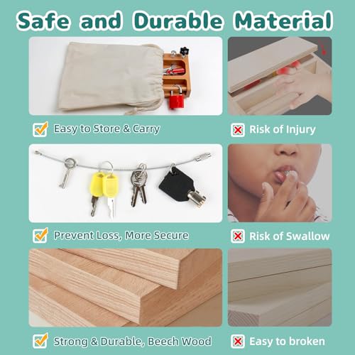 TOUHKAN Montessori Screwdriver Board Set Lock and Key Toys Kids Tools Nuts and Bolts Montessori Toys for 3 4 5 Year Old Learning Practical Life Materials Fine Motor Skills Occupational Therapy Games - Image 6